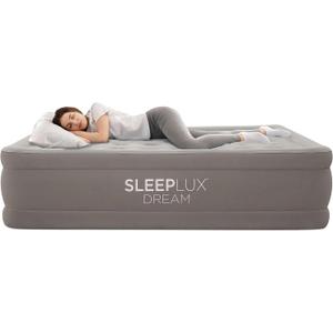 SLEEPLUX Dream 20” Queen Air Mattress, Luxury Raised, Built-in Dual Pump | True Queen-Size Indoor Airbed, USB Charging Ports, 4-5 Minute Inflation, Automatic Reinflation, Never Wake Up on the Floor