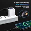 90 Right Angle USB C Male to Female Adapter 2 Pack, 40Gbps USB Type C Thunderbolt 4/3 Extender for MacBook, iPad, Tablet, Phones