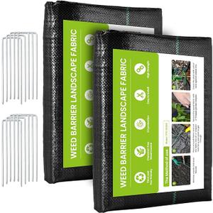 2pcs 3FTX50FT Weed Barrier Fabric, 4.0oz Landscape Fabric, Durable Weed Barrier Fabric Heavy Duty Weed Blocker Garden Bed Cover, Commercial Driveway