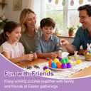 32 Pack Brain Teaser Puzzles & Colorful Easter Eggs - Challenging Metal Wire Puzzles for Kids & Adults - DIY Easter Basket Stuffers, Family Logic Games, Party Favors