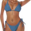 ZAFUL Women's Triangle Bikini Floral String Bikini Set Two Piece Swimsuit Bathing Suits.S