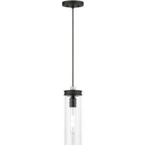 Livex Lighting, 41236-04, Devoe, Mini Pendant, Black with Brushed Nickel Accent