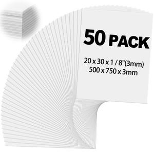 Frienda 50 Pack White Foam Board Foam Poster Boards 20 x 30 Inch Inch for Projects Double Sided Thickness, Rigid for School Crafts Office Art Projects Crafts, Presentation, Wedding