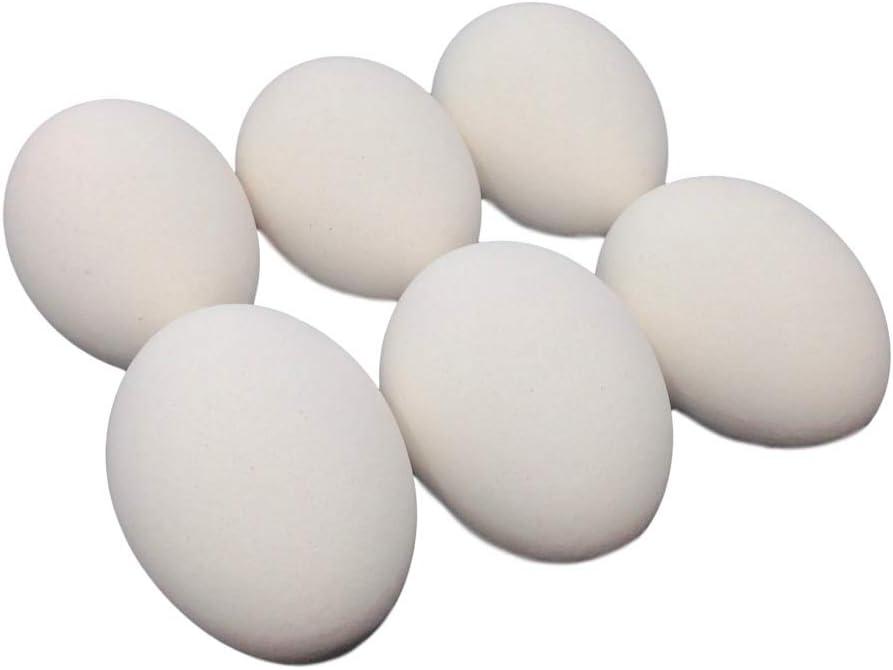 Geiserailie 24 Pcs Ceramic Eggs Fake Eggs DIY Ceramic Crafts for Help Laying Hen for Farm Home Nesting Box Agricultural Tool(White)