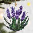 Christmas Ornaments, Dodosky 2.8in Ceramic Xmas Decor, Christmas Tree Ornaments, Xmas Decorations for Tree, Holiday Ornament, Gift Ideas, Lavender Gifts, Flower Lovers Gift for Her, Gifts for Women