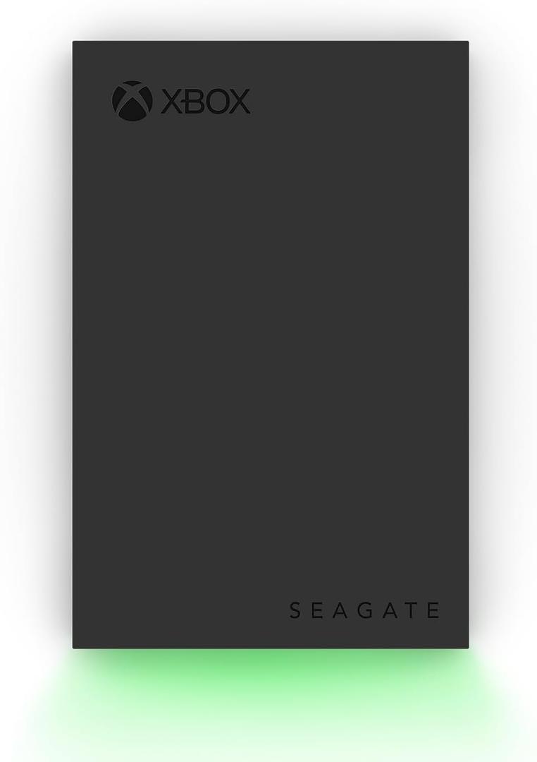 Seagate Game Drive for Xbox 2 TB External Hard Drive Portable HDD - USB 3.2 Gen 1, Black with built-in green LED bar, Xbox Certified, 3 year Rescue Services (STKX2000400)