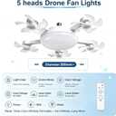 Socket Fan Light with Remote, Ceiling Fan with Lights E26/B22 Screw, | 1200 Lumens, 3 Color Temperatures LED, 3 Speed, Easy to Install ,Replacement for Bedroom, Kitchen, Living Room