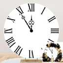 5x5ft White Clock Round Backdrop Cover Countdown Happy New Year Photography Background for Christmas New Year Eve Party Decoration Banner Kids Adults Family Portrait Photo Shoot Props