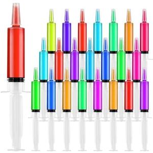 Kid2Kit 100 Pack Syringes for Jello Shots, 20mL Party Jello Shot Syringes with Cap BPA Free, Washable,Durable, Party Nurses, Halloween, Thanksgiving day, Christmas