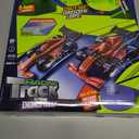 KETIEE Flex Tracks 16Ft for Kids: Flexible Race Car Ramp Track with 4 Small Racecars and 8 Suction Cups Compatible with Diecast 1/64th Cars, Rolls Up Portable Racetrack for Ages 3 & Up (Blue)