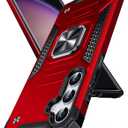 DASFOND Galaxy S23 FE Case, Military Grade Shockproof Protective Phone Case Cover with Enhanced Metal Ring Kickstand [Support Magnet Mount] Compatible with Samsung Galaxy S23 FE, Red