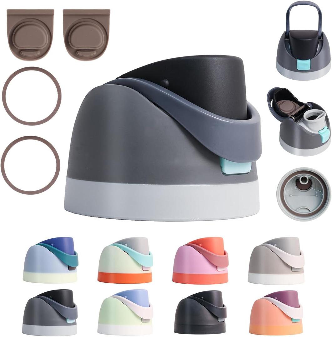 Replacement Lid for Owala Freesip - Fits 16oz, Bottles, Leakproof Cap, BPA-Free (Dark Gray)