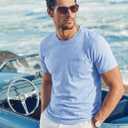 MAGCOMSEN Mens Pocket T Shirts Short Sleeve Cotton Moisture Wicking Plain Tshirts Casual Lightweight Summer Basic Tees (Blue)