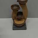 11" H Golden Tiered Bowl Fountain with Color Changing LED Lights with Adapter Brown