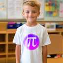 Pi Day Shirt Toddler Boys Girls Happy 3.14 Pie Day T-Shirts for Kids Funny Tops Graphic Math Tee Short Sleeve 2T-8Y (White)
