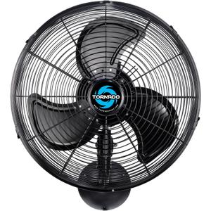 Tornado 16 Inch Pro Series Waterproof Outdoor Oscillating Wall Mount Fan - High Velocity Heavy Duty Metal Wall Mount Fan for Industrial, Commercial, Residential, and Greenhouse Use - UL Safety Listed