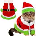 Dansydaisy Cat Christmas Costume Lime Green Character Pet Outfit Holiday Green Furry Pet Velvet Costume Cosplay Outfit Cute Funny Christmas Dogs and Cats Clothes for Party Favors(X-Large)