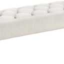 Yaheetech Modern Ottoman Bench Boucle Bench Upholstered Footrest for Living Room with Gold Metal Legs and Padded Seat Ivory (16"D x 45"W x 17"H)