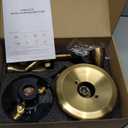 Shower Tub Faucet Sets Complete with Diverter, 5 Spray Settings, 6-Inch Bathtub Waterfall Handle Combo, 2.5 GPM High-Pressure Rain Shower Head System, Brushed Gold