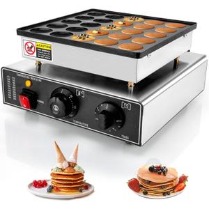 25PCS Mini Pancakes Maker Machine, 110V 950W Electric Mini Pancake Maker Commercial Mini Dutch Pancake Maker, Non-stick Small Pancake Maker Mini hotcakes machinefor Home Kitchen Restaurant Business