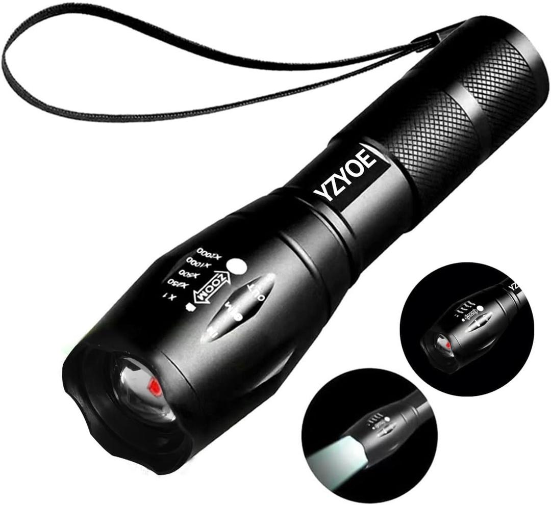 Rechargeable 850NM Infrared Tactical Flashlight, 2-in-1 White Light and LED Infrared Hunting Light, 2 Modes, Raccoon Hunting Lamp, Detector, Night Observation.