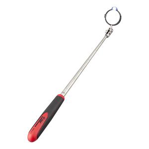 Ullman Devices HTE-LT2 Round Inspection Mirror - Swivel Free LED Telescopic Mirror with Quick Release Tab, Stainless Steel Handle