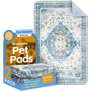 Washable Pee Pads for Dogs, 2 Pack Reusable Puppy Training Pads 40"x26" Super Absorbent Waterproof Dog Training Pads, Non-Slip Potty Pads, Whelping Pads Litter Mat (40"x26" (Pack of 2))
