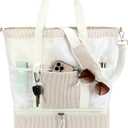 Bluboon Mesh Beach Tote Bag with Cooler Compartment Insulated Detachable Picnic Bag with Zipper and Pocket Pool Bag for Women