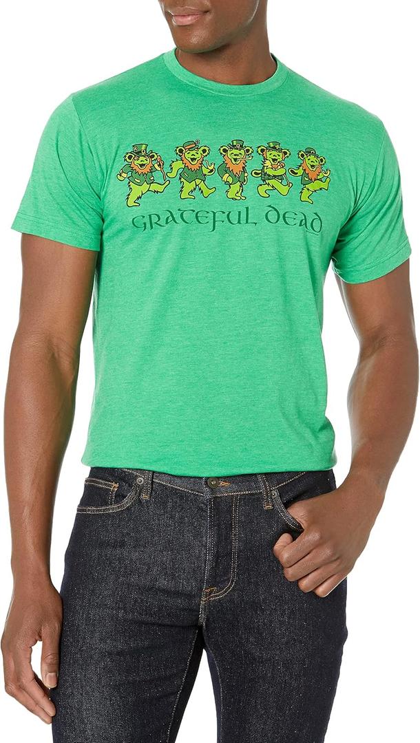 Liquid Blue Unisex Adult Grateful Dead Irish Bears St. Patricks T-Shirt (Small)