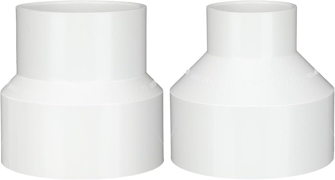 2 Pcs 4" x 2" 4" x 3" PVC Reducer Coupling Adapter Socket x Socket Pipe Fittings Schedule 40 Slip Dwv Connectors Airflow Tube for Home Industrial Sewer High-flow Plumbing Irrigation Pool Spa