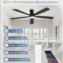 Fanbulous 60 inch Ceiling Fans with Lights, Smart Flush Mount Ceiling Fan and Remote APP, Modern Low Profile, 3CCT 20W LED with 6-Speeds Quiet Reversible Motor for Bedroom, Living Room, Kitchen, Black