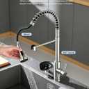 Pull Down Kitchen Faucet with Cup Washer Brushed Nickel, Kitchen Sink Faucet with Deck Plate,Glass Rinser,Single Handle,Single Hole,Lead-Free Stainless, Set name: with Cup Washer