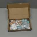 46 PCS 3D Bear Balls Cake Toppers Brown Teddy Bear for Birthday Party Wedding Baby Shower Supplies(Blue)