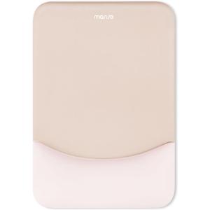 MOSISO Mouse Pad with Wrist Rest, Ergonomic Mouse Pad with Soft Cloth&Raised Curved Memory Foam, Home Office Easy Typing Pain Relief Mousepad with Non-Slip PU Base for Computer Laptop, Apricot