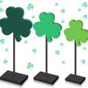 4.6" Lit St. Patrick's Day Irish Shamrock 3pc