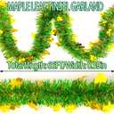 66FT Glitter St.Patrick's Day Tinsel Garland Decorations Gold Shamrock Clover Metallic Twist Garland Decor for St Patricks Day Irish Festival Party Tree Mantle Office Parade Floats Ornaments