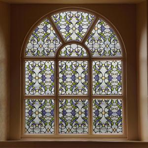 3D Stained Glass Window Film, Decorative Window Privacy Film for Bathroom,Front Door,Home, Sun Blocking Heat Control,Static Cling, Genes 23.6inch x 35.4inch