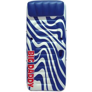 Poolmaster Big Daddy Oversized Pool Float Mattress for Adults, Extra Large Inflatable Pool Raft Lounger with Pillow, Cup Holder and Rope, Spacious Lake River Beach Float