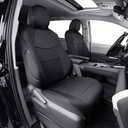 EKR Sienna Seat Covers for 2021-2026 Toyota Sienna XLE,XSE,Limited,Platinum,7 Seats,2nd Row Captain Chairs W/NO Legrest,Waterproof Seat Covers Full Set for Cars-Neoprene(Black)