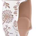 Wearlizer Floral Engraved Band Compatible with Apple Watch Bands 38/40/41/42/44/45/46/49mm Women, Two-Tone Flower Silicone Cute Sport Strap for iWatch Series 11 10 9 8 7 6 5 4 3 SE/Ultra 3 2 1 (White/Nude)
