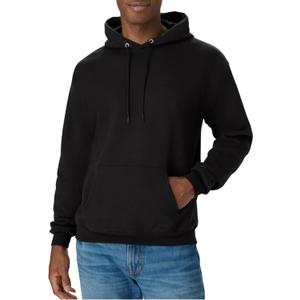 Hanes Men's EcoSmart Hoodie, Midweight Fleece, Pullover Hooded Sweatshirt (Black, S)