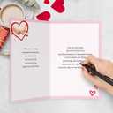 4 x Ogeby Romantic Hand Holding Valentine's Day Card for Him Her, Valentines Love Letter Card for Husband Wife Partner, Every Day With You To My Favorite Day