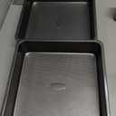 Square Cake Pan, Nonstick Baking Pan for Bread or Brownie, 9x9 Inch Bakeware with Diamond Texture Pattern, Set of 2 (Gray)