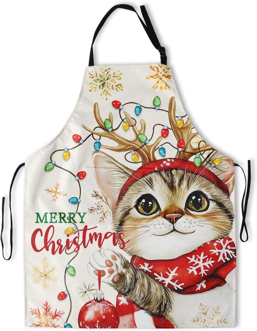 Stain Resistant Apron Adjustable Neck Pockets for Unisex Adults Women Men Chef Baking Cooking BBQ Grilling