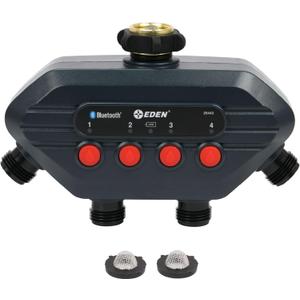 Eden 93443 4-Zone Bluetooth Water Timer |, Stainless Steel Washers Charcoal Gray