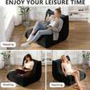 Bean Bag Chair for Adults, Giant Bean Bag Sofa Oversized Beanbag Chairs, Fireside Bean Bag Couch with High Density Sponge Filled Large Bean Bags Chair for Apartment Living Room Bedroom, Black