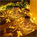 Mothers Day Gifts for Mom Dragonfly Solar Lanterns Outdoor Waterproof Hanging Solar Lights Dragonfly Gifts for Women Men Metal Decorative LED Lanterns for Garden Decor,Yard,Patio,Lawn,Tabletop,Pathway