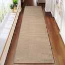YDKGL 2x8 ft Hallway Runner Rug Extra Long Boho Woven Kitchen Runner Rugs Mat Non Slip Washable, Soft Entryway Laundry Hall Floor Runner Carpet for Indoor Backdoor Bedroom Hallway Living Room, Brown