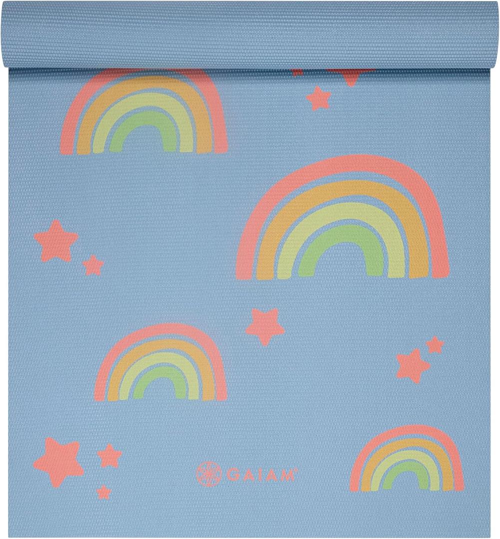 Gaiam Kids Yoga Mat Exercise Mat, Yoga for Kids with Fun Prints - Playtime for Babies, Active & Calm Toddlers and Young Children