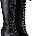 GARGOYLE BELLS Women's Knee High Boots Ladies Lace Up Motorcycle Boots with Zipper Soft Thigh High Riding Boots For Women, Size 9